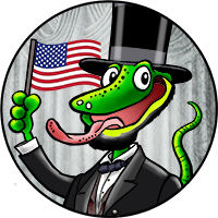 image of gecko as Abe Lincoln